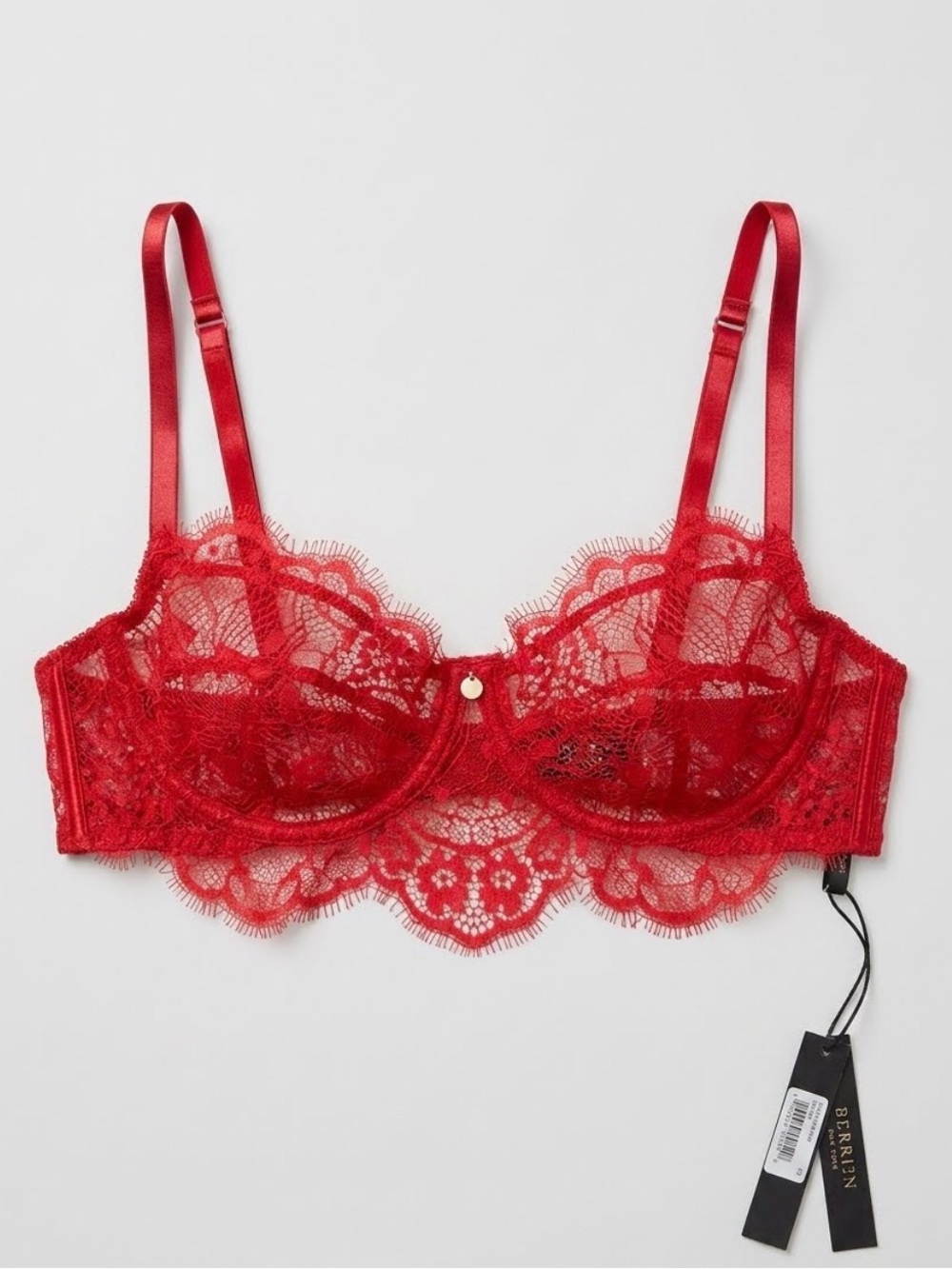 Gooseberry Intimates “Oh So Sweet” Red Lace Underwire Balconette Bra
